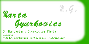 marta gyurkovics business card
